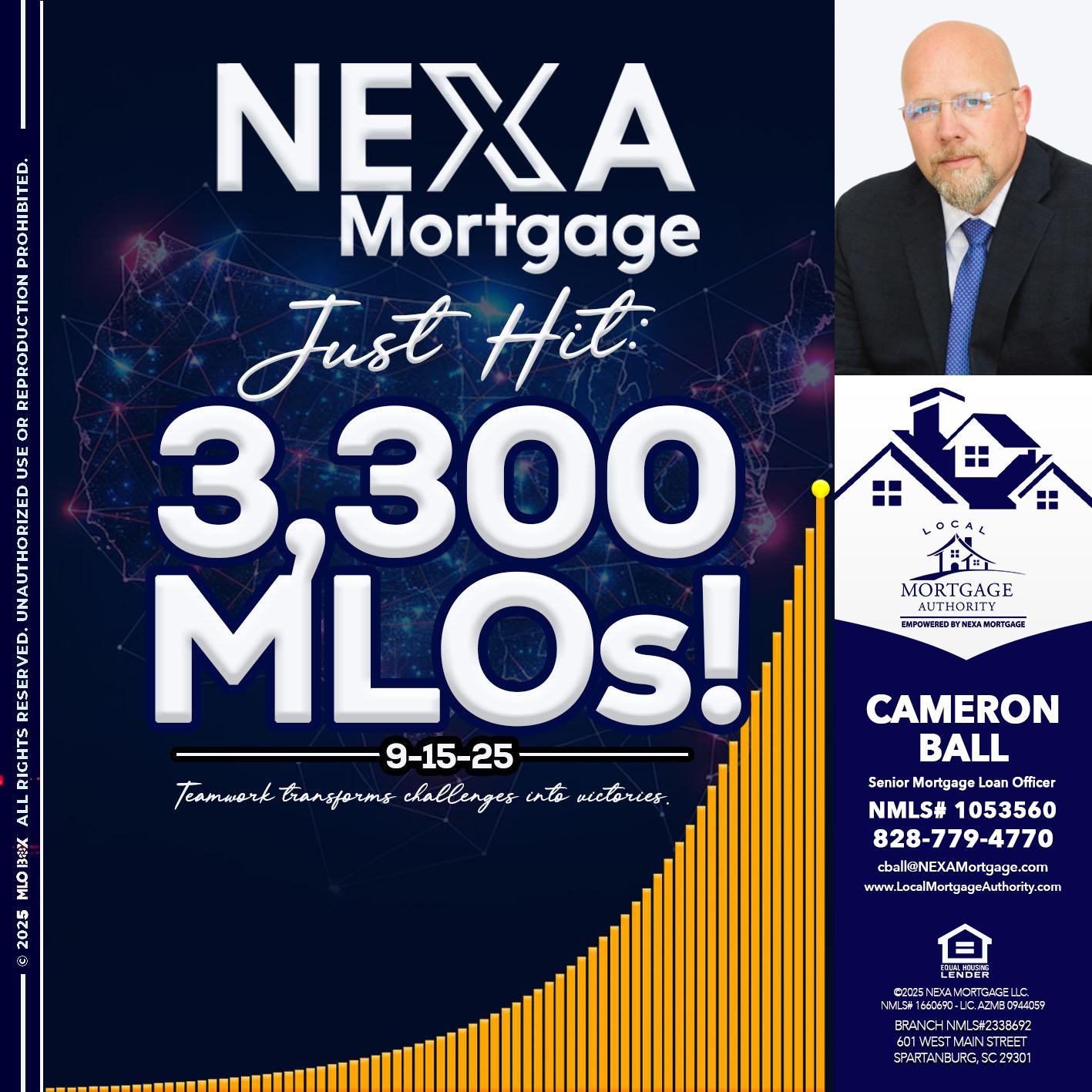 NEXA JUST HIT 3300 MLOS - Jonathan Leidel -Producing Branch Manager