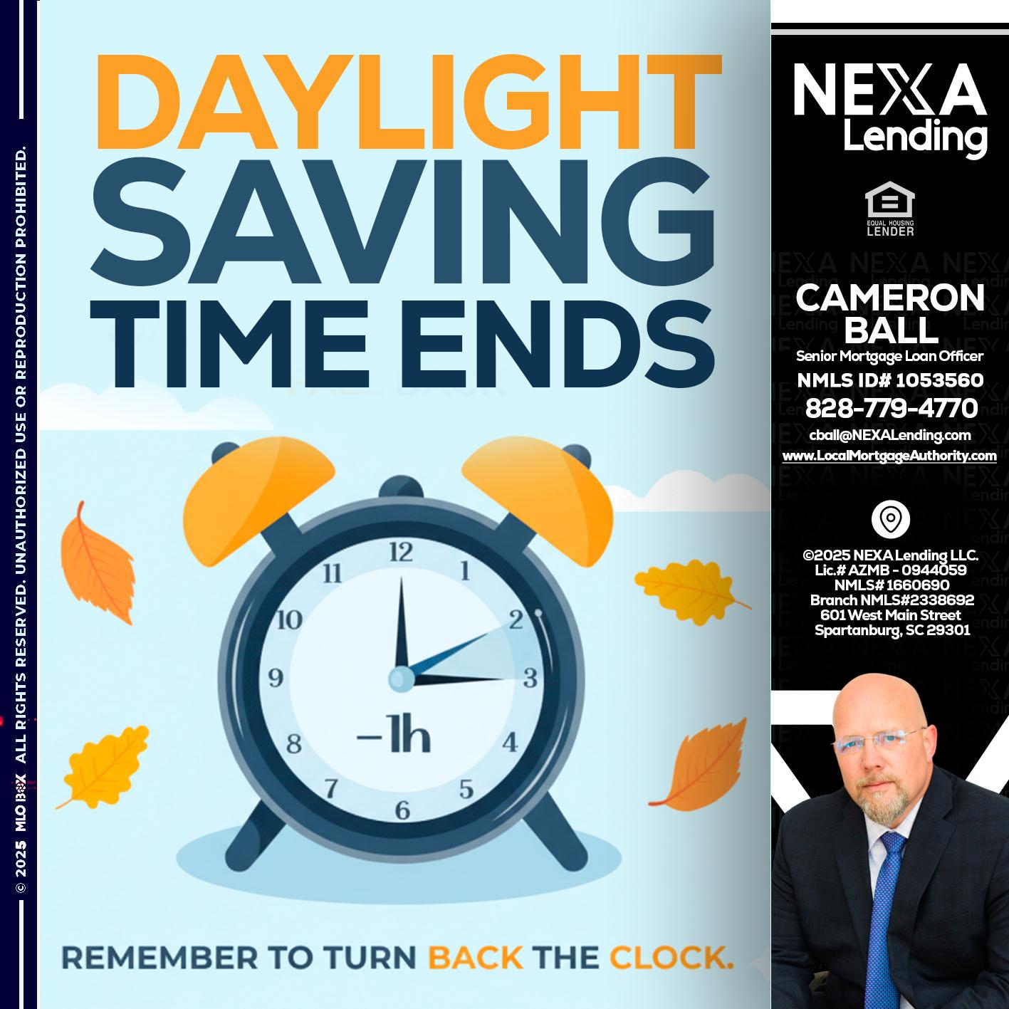 daylight saving - Jonathan Leidel -Producing Branch Manager