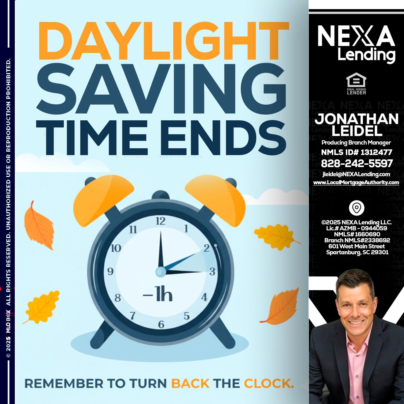 daylight saving - Jonathan Leidel -Producing Branch Manager