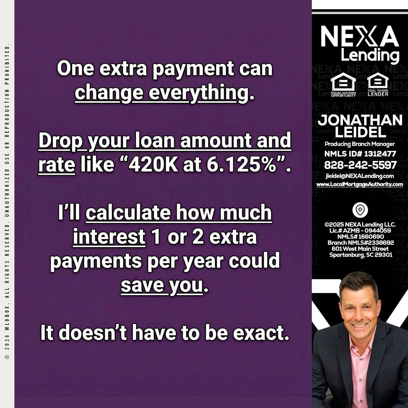 ONE EXTRA - Jonathan Leidel -Producing Branch Manager