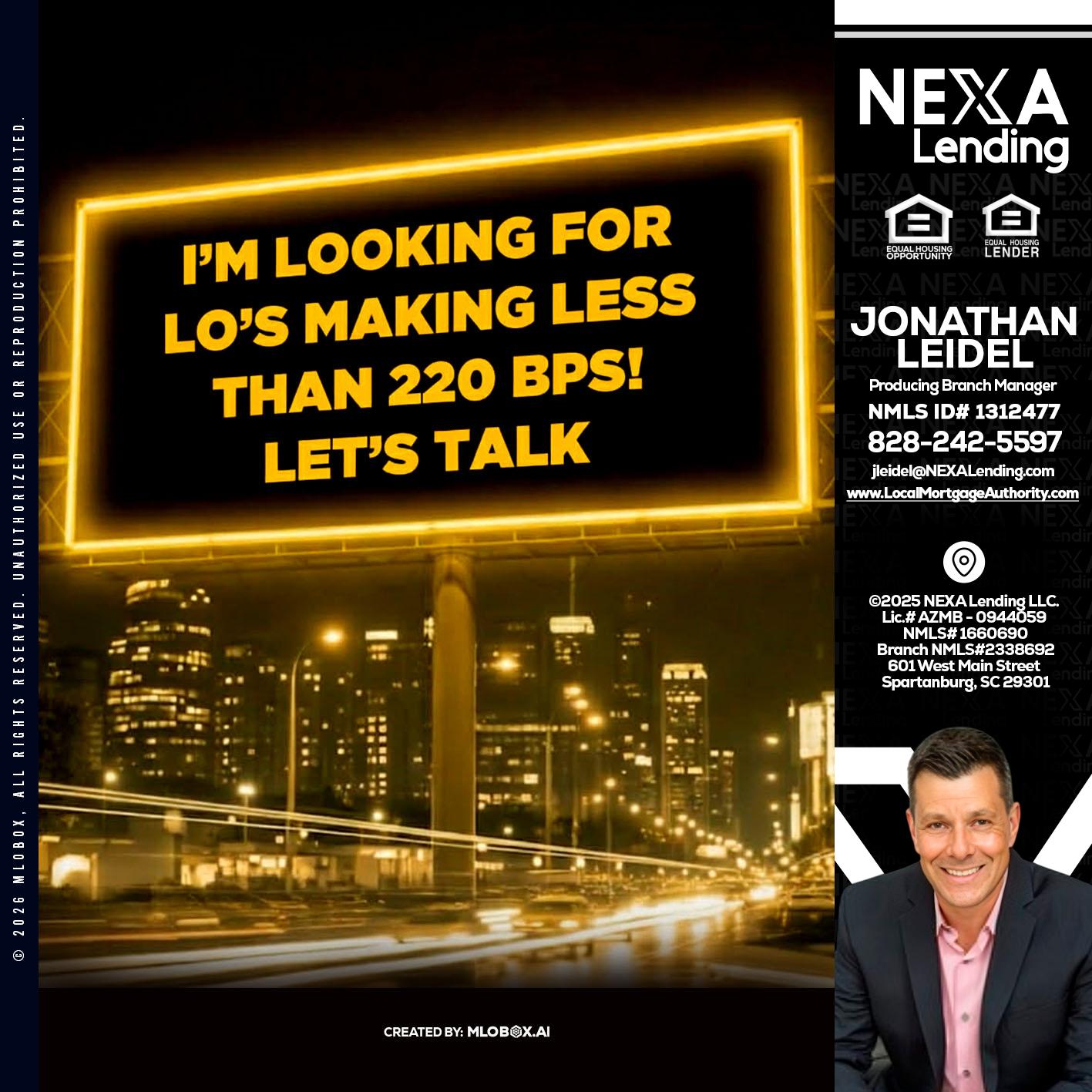 Looking for MLOs - Jonathan Leidel -Producing Branch Manager