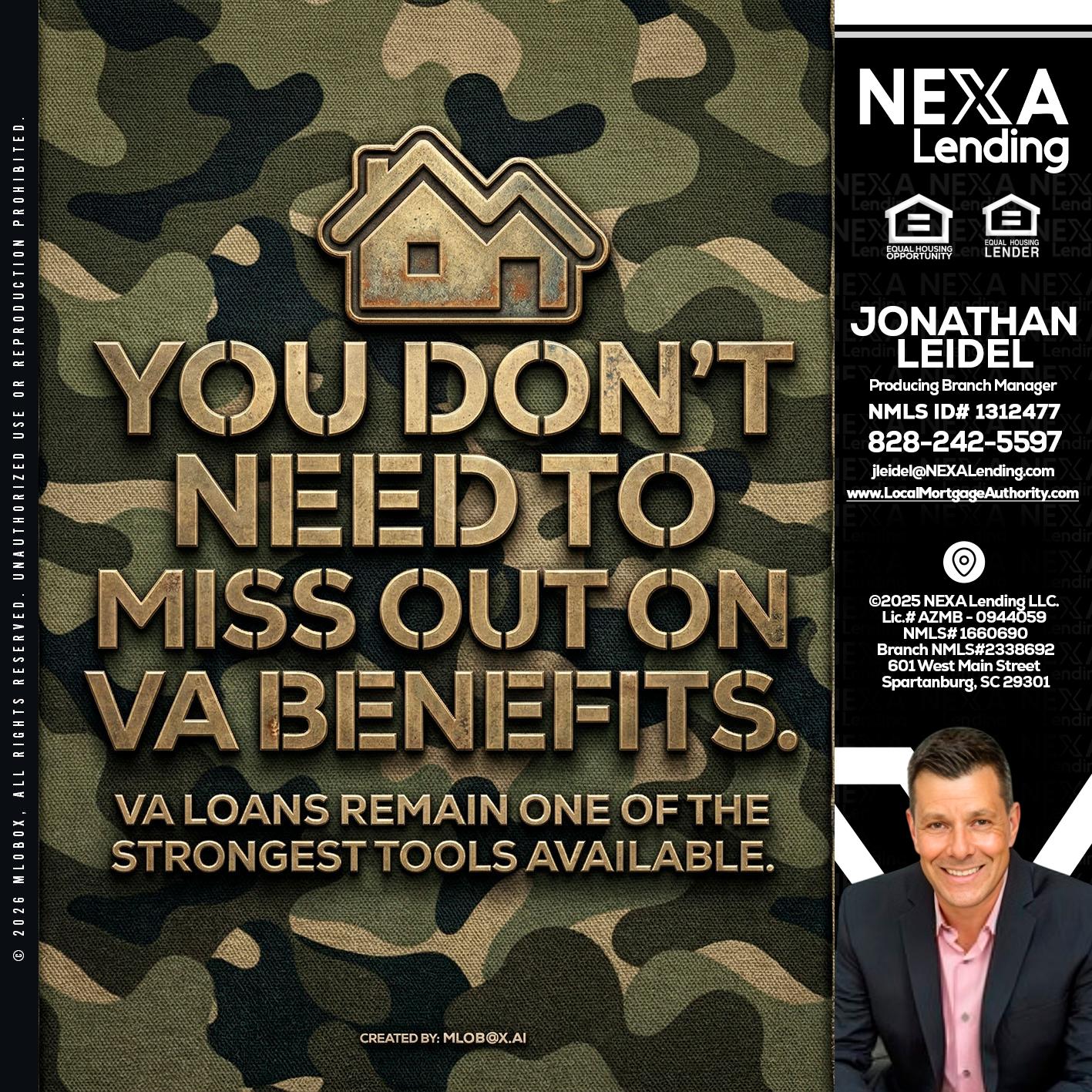 you don't need - Jonathan Leidel -Producing Branch Manager