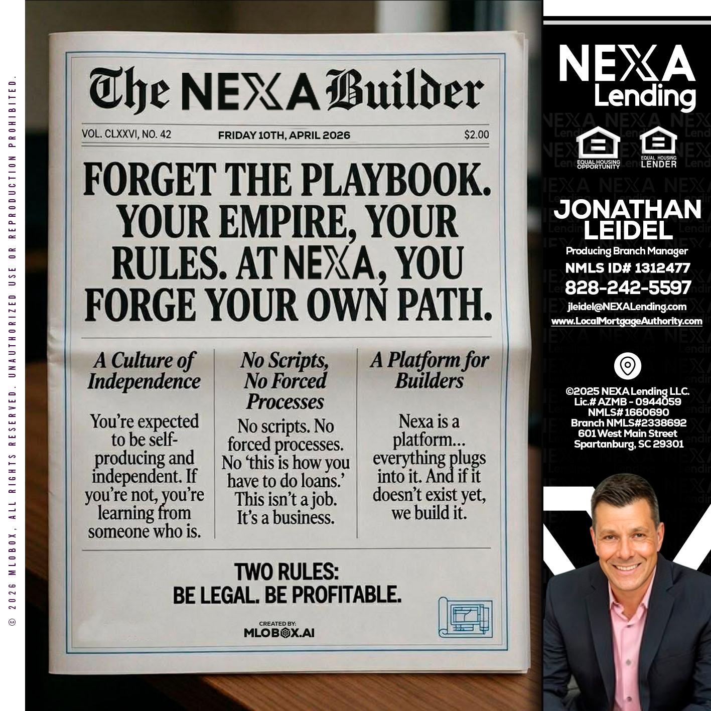 THE NEXA BUILDER - Jonathan Leidel -Producing Branch Manager