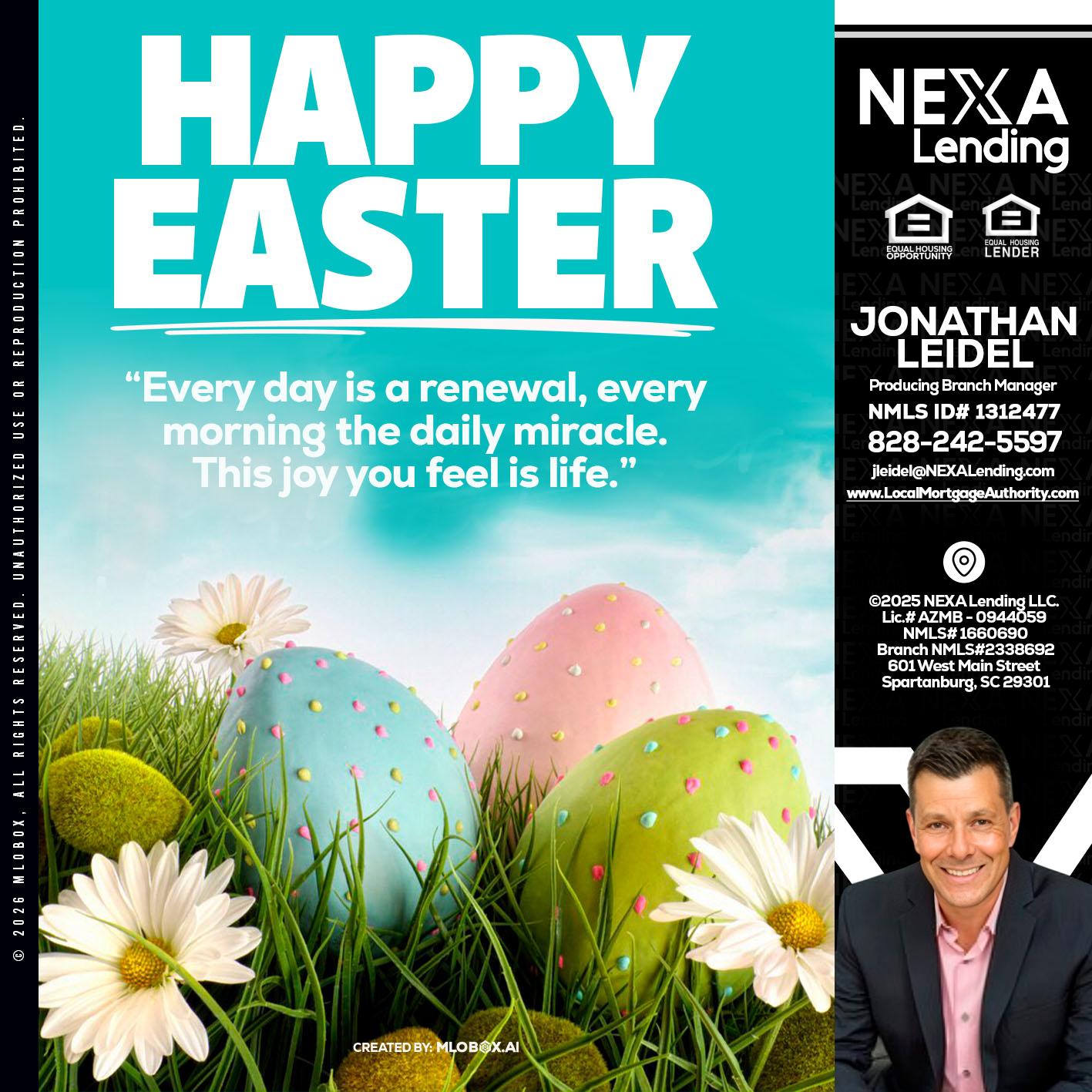 happy easter - Jonathan Leidel -Producing Branch Manager