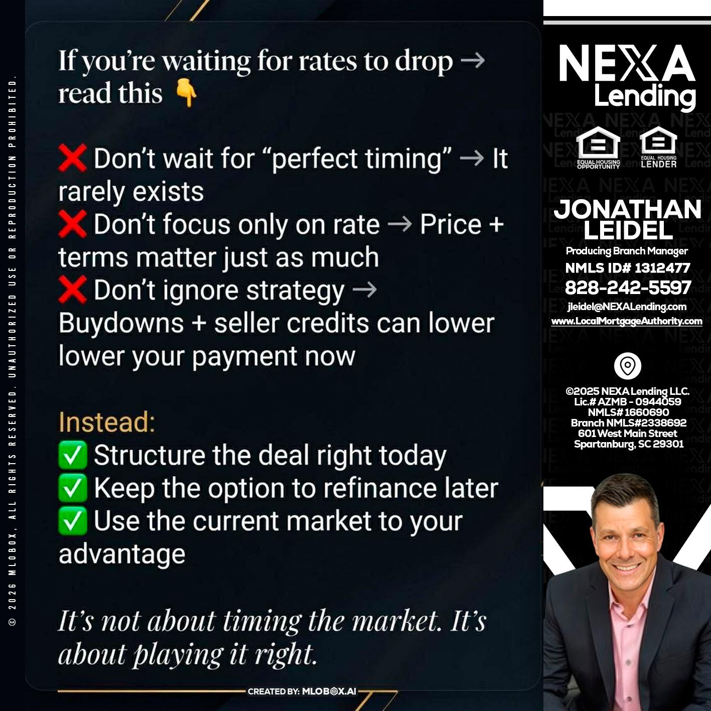 IF YOU ARE - Jonathan Leidel -Producing Branch Manager