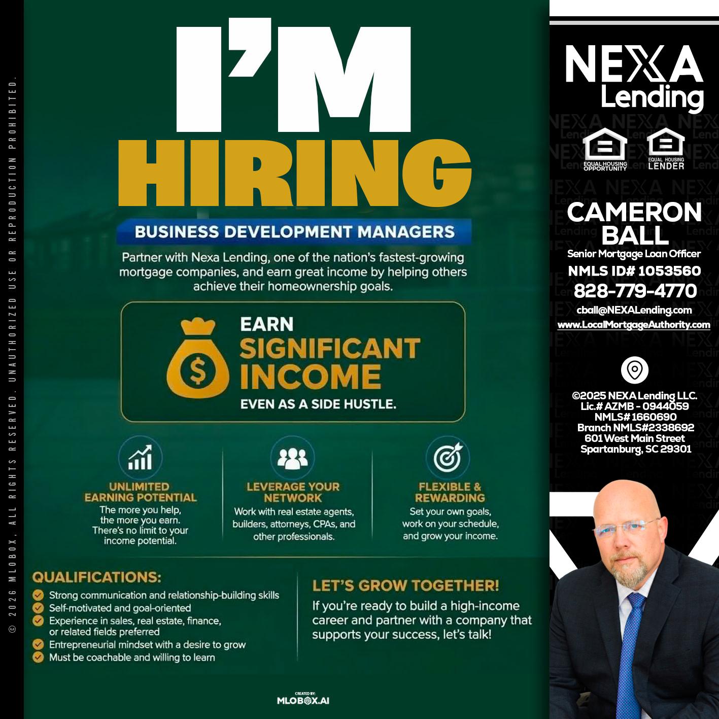 IM HIRING - Jonathan Leidel -Producing Branch Manager