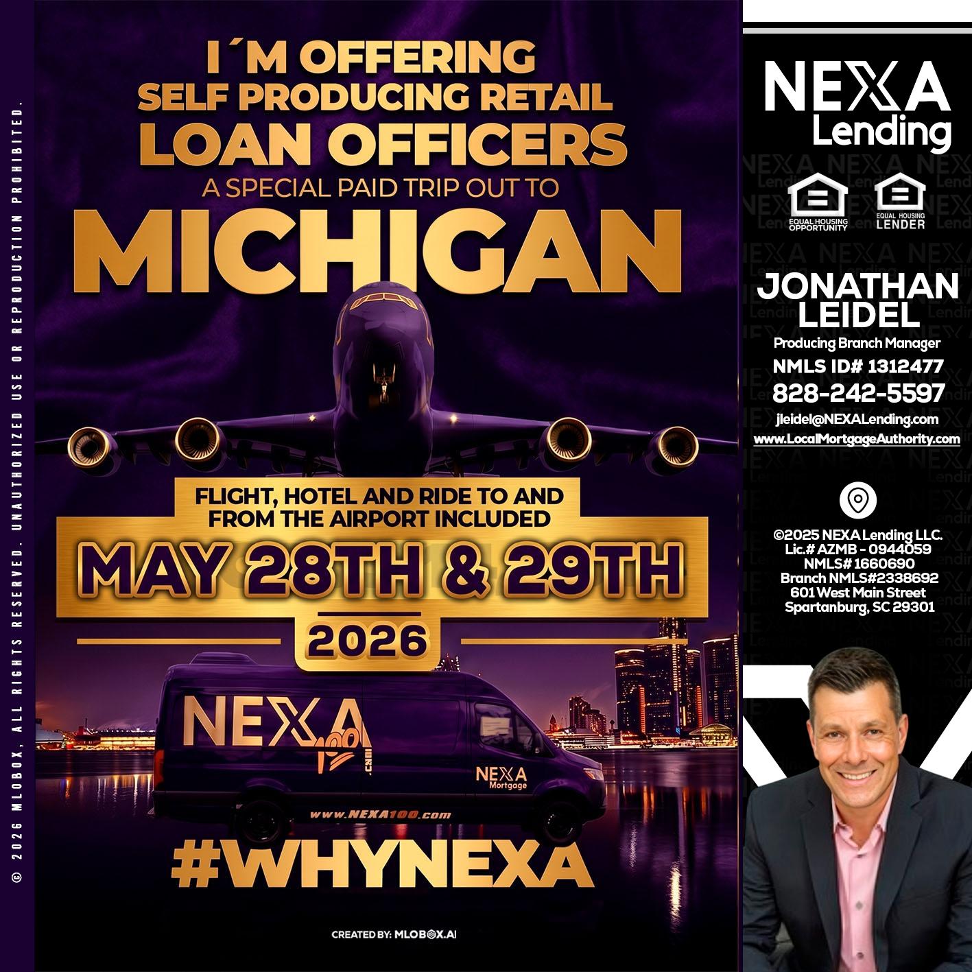 MICHIGAN - Jonathan Leidel -Producing Branch Manager