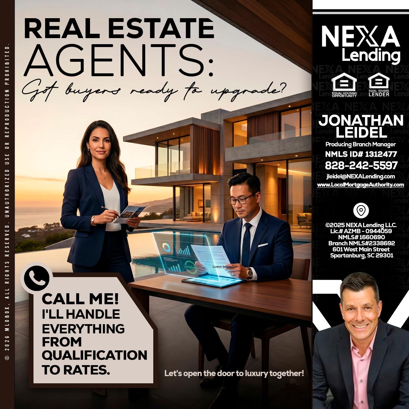 REAL ESTATE AGENTS - Jonathan Leidel -Producing Branch Manager