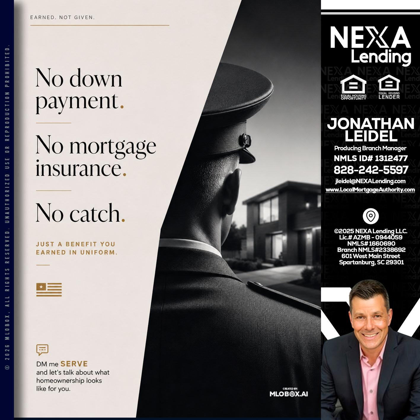 NO DOWN PAYMENT - Jonathan Leidel -Producing Branch Manager
