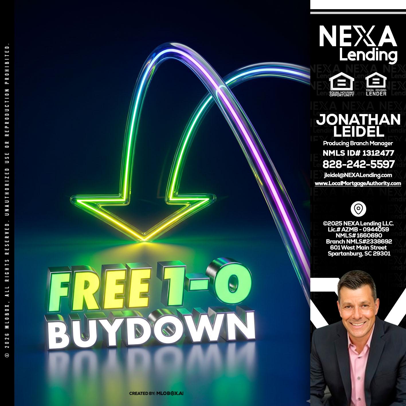 FREE 1-0 BUYDOWN - Jonathan Leidel -Producing Branch Manager