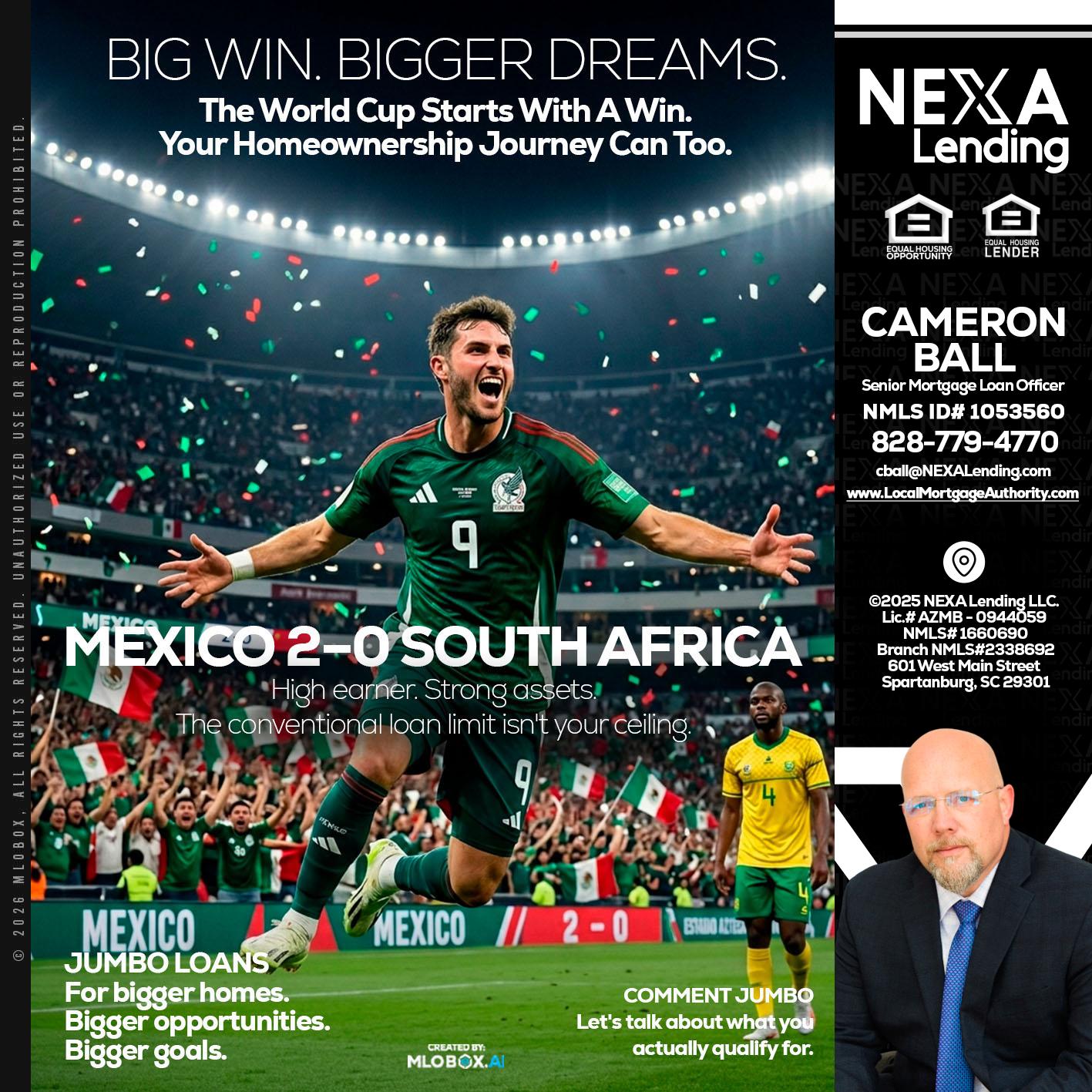 MEXICO 2-0 SOUTH AFRICA - Jonathan Leidel -Producing Branch Manager