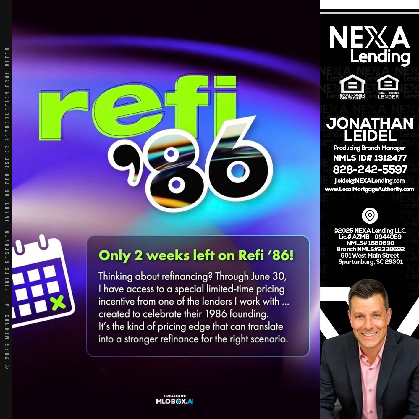 REFI 86 - Jonathan Leidel -Producing Branch Manager