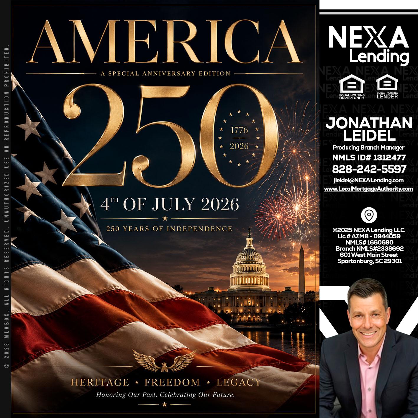 AMERICA 250 TH - Jonathan Leidel -Producing Branch Manager
