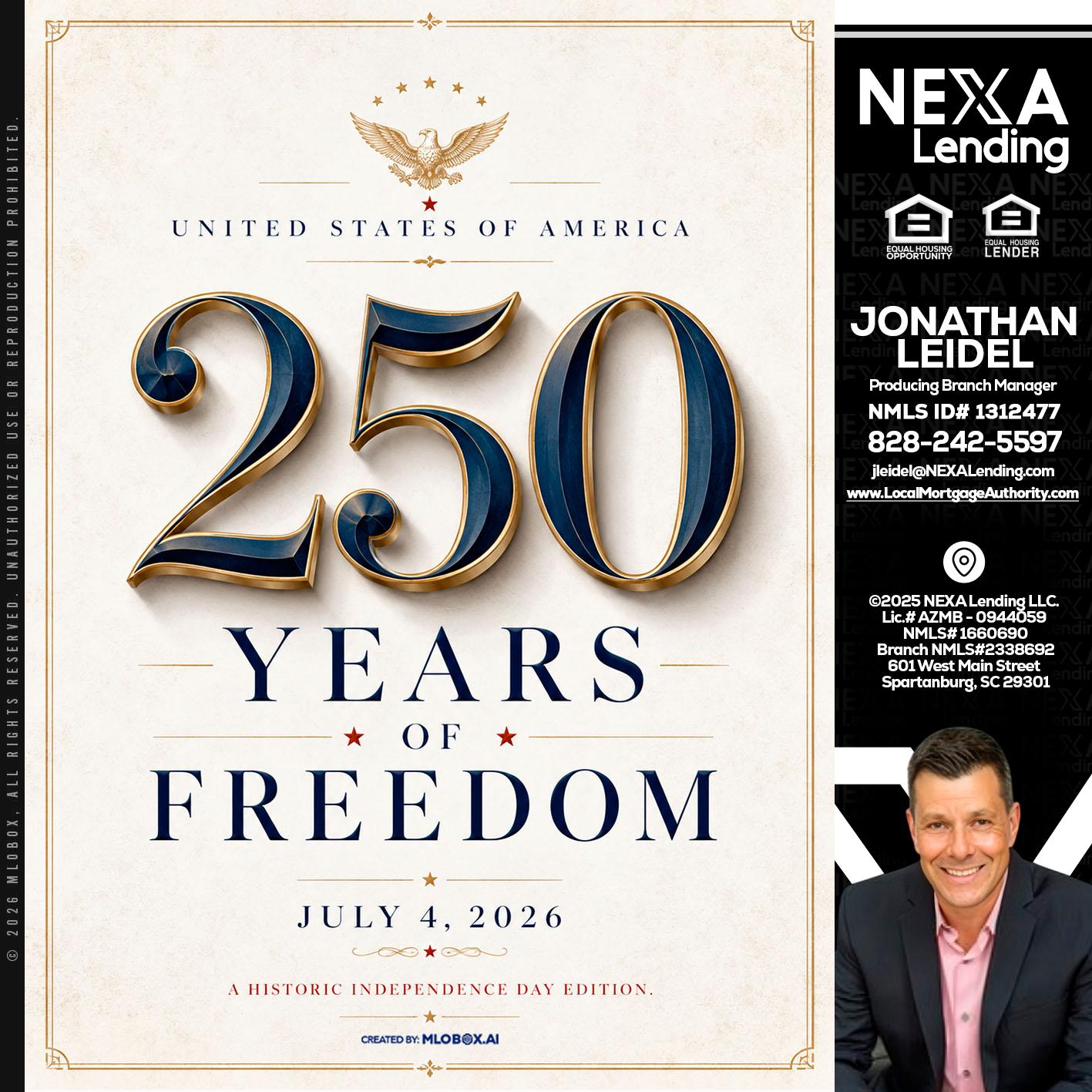 250 YEARS - Jonathan Leidel -Producing Branch Manager