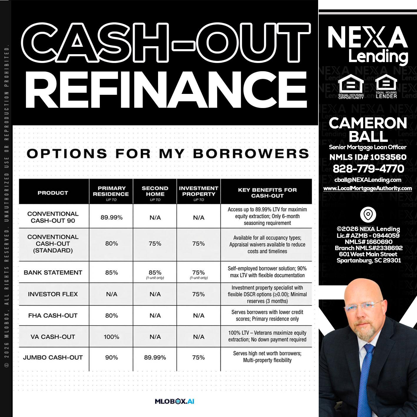CASH OUT - Jonathan Leidel -Producing Branch Manager