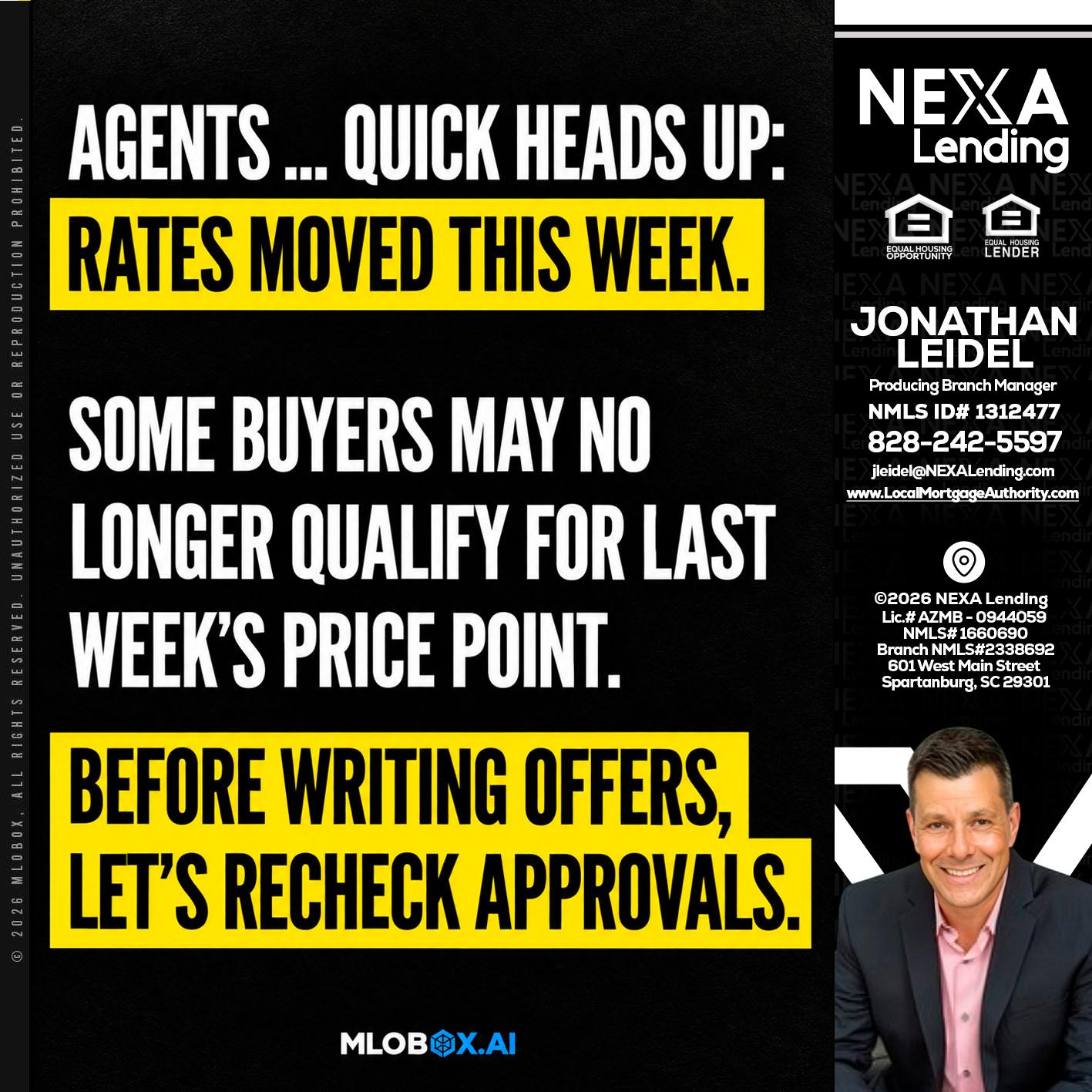 AGENTS QUICK - Jonathan Leidel -Producing Branch Manager