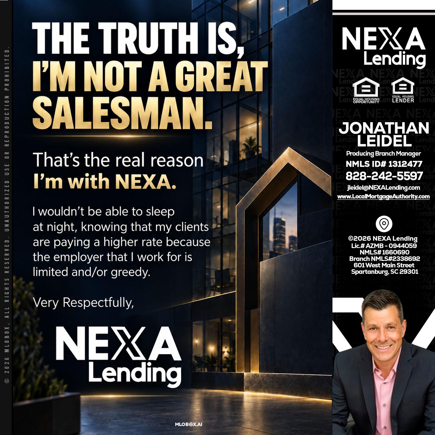 THE TRUTH IS - Jonathan Leidel -Producing Branch Manager