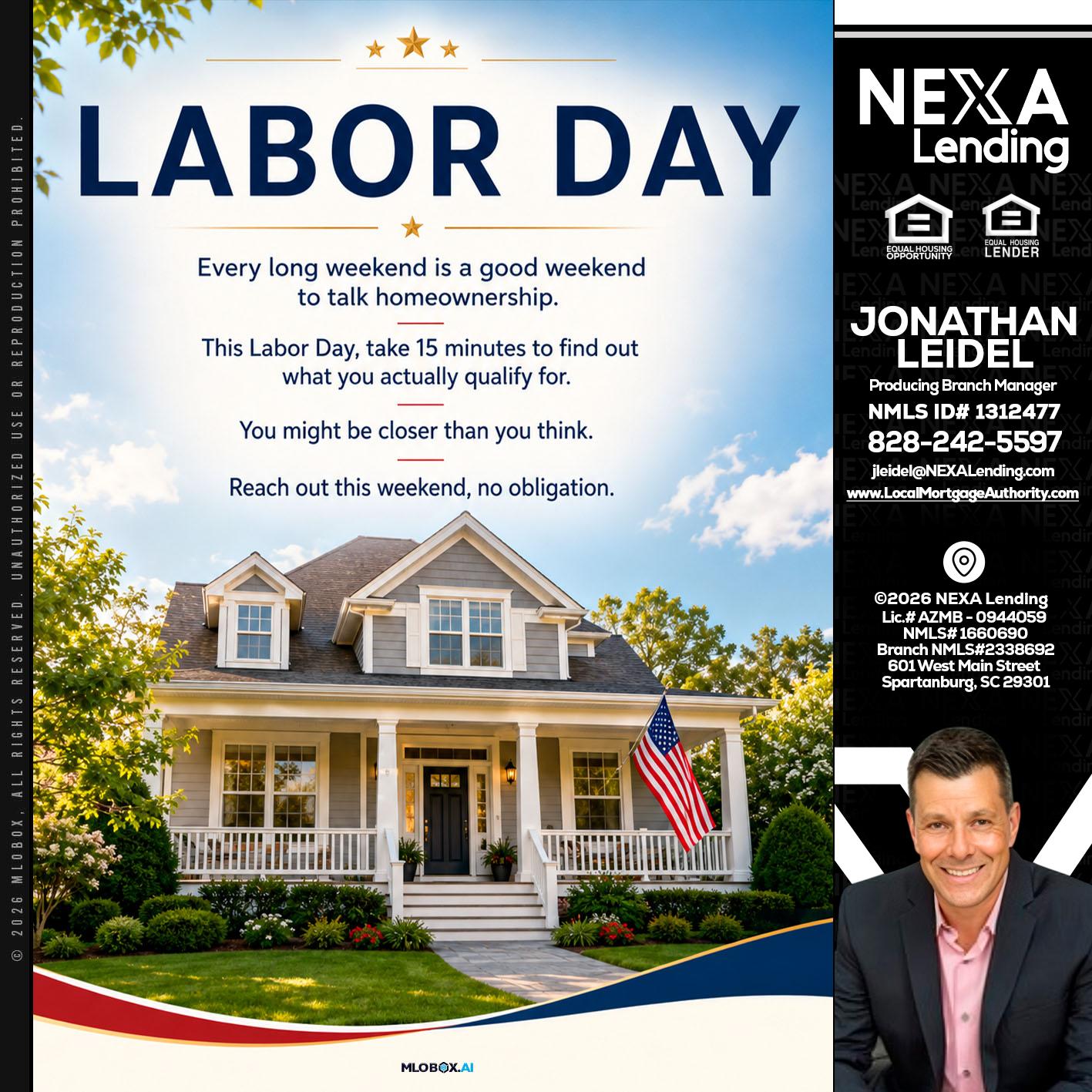 LABOR DAY - Jonathan Leidel -Producing Branch Manager