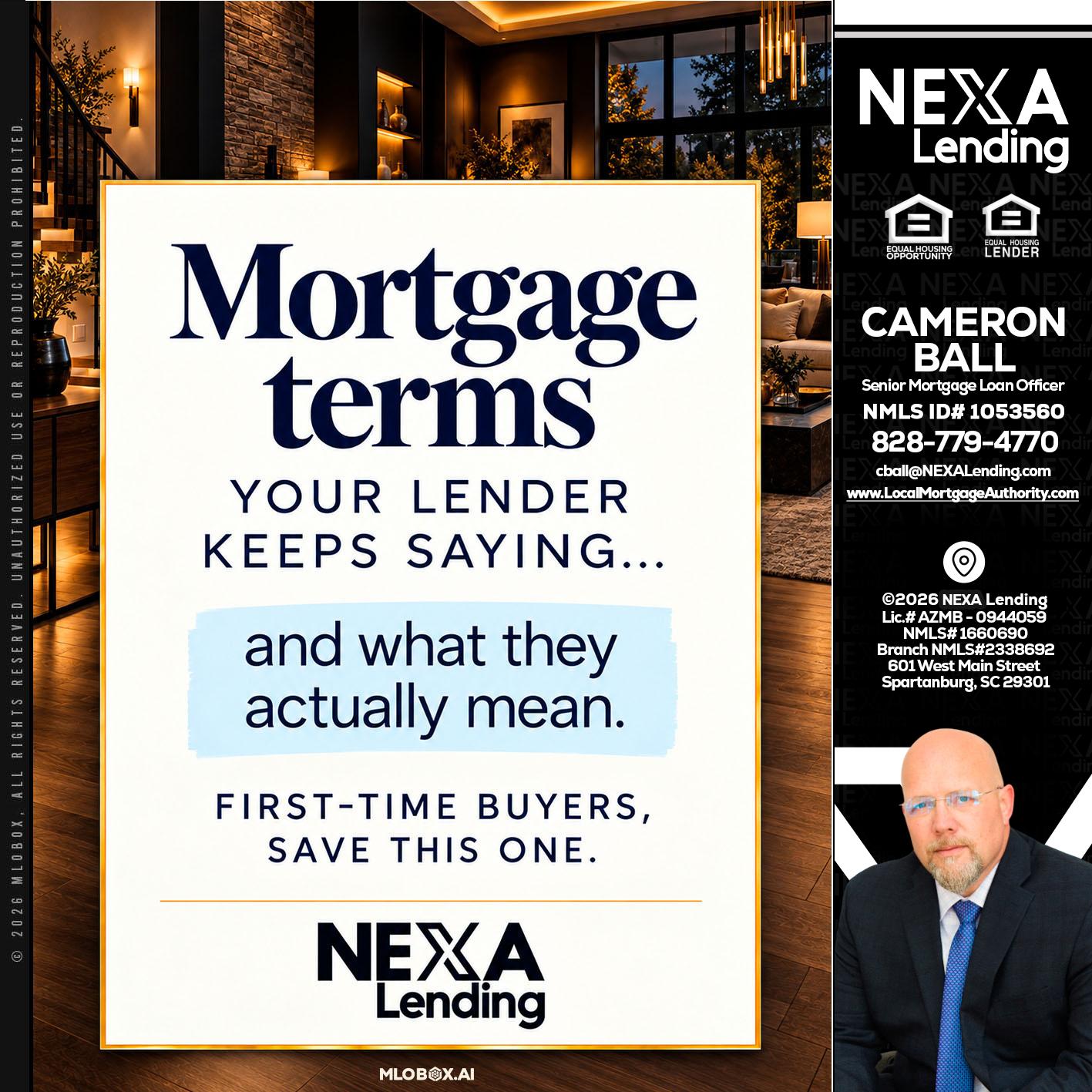 mortgage terms - Jonathan Leidel -Producing Branch Manager