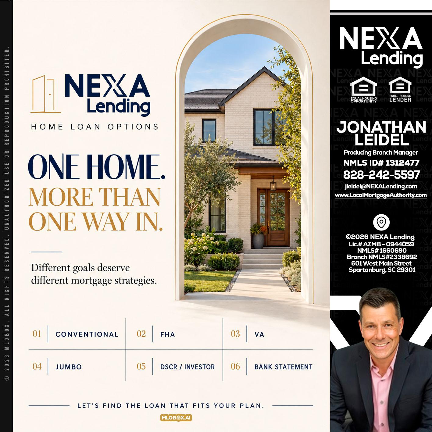 ONE HOME - Jonathan Leidel -Producing Branch Manager