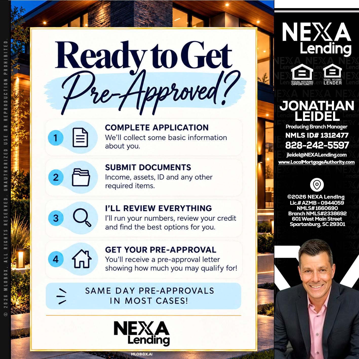 ready to get - Jonathan Leidel -Producing Branch Manager